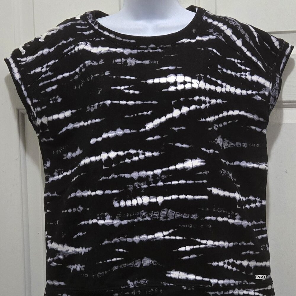 Marc New York Women's Cotton Crew Neck Tie Dye Nautical Top Casual Cap Sleeve T